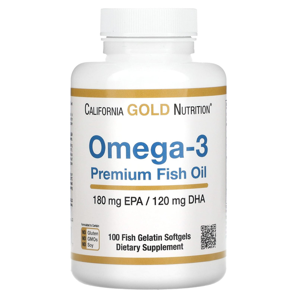 California Gold Nutrition, Omega-3 Premium Fish Oil, 100 Fish Gelatin Softgels (1,100 mg per Softgel) California Gold Nutrition, Omega-3 Premium Fish Oil, 100 Fish Gelatin Softgels (1,100 mg per Softgel)