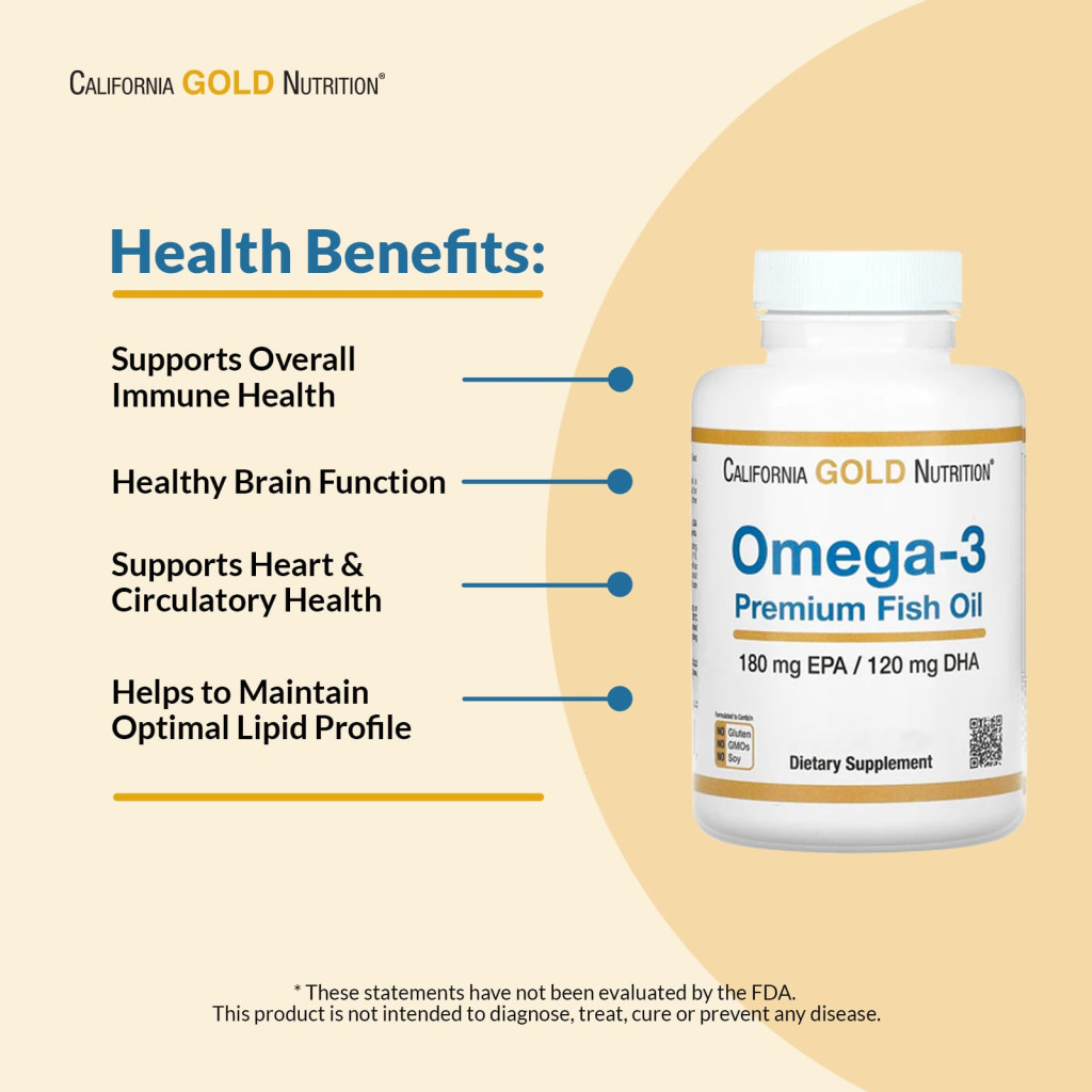 California Gold Nutrition, Omega-3 Premium Fish Oil, 100 Fish Gelatin Softgels (1,100 mg per Softgel) California Gold Nutrition, Omega-3 Premium Fish Oil, 100 Fish Gelatin Softgels (1,100 mg per Softgel)