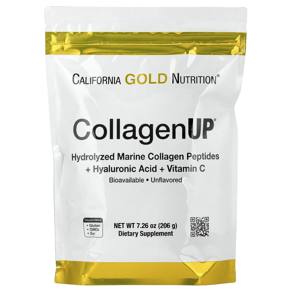 California Gold Nutrition, CollagenUP®, Hydrolyzed Marine Collagen Peptides with Hyaluronic Acid and Vitamin C, Unflavored, 7.26 oz (206 g) California Gold Nutrition, CollagenUP®, Hydrolyzed Marine Collagen Peptides with Hyaluronic Acid and Vitamin C, Unflavored, 7.26 oz (206 g)