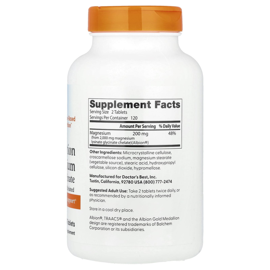Doctor's Best, High Absorption Magnesium, 240 Tablets (100 mg Per Tablet) Doctor's Best, High Absorption Magnesium, 240 Tablets (100 mg Per Tablet)