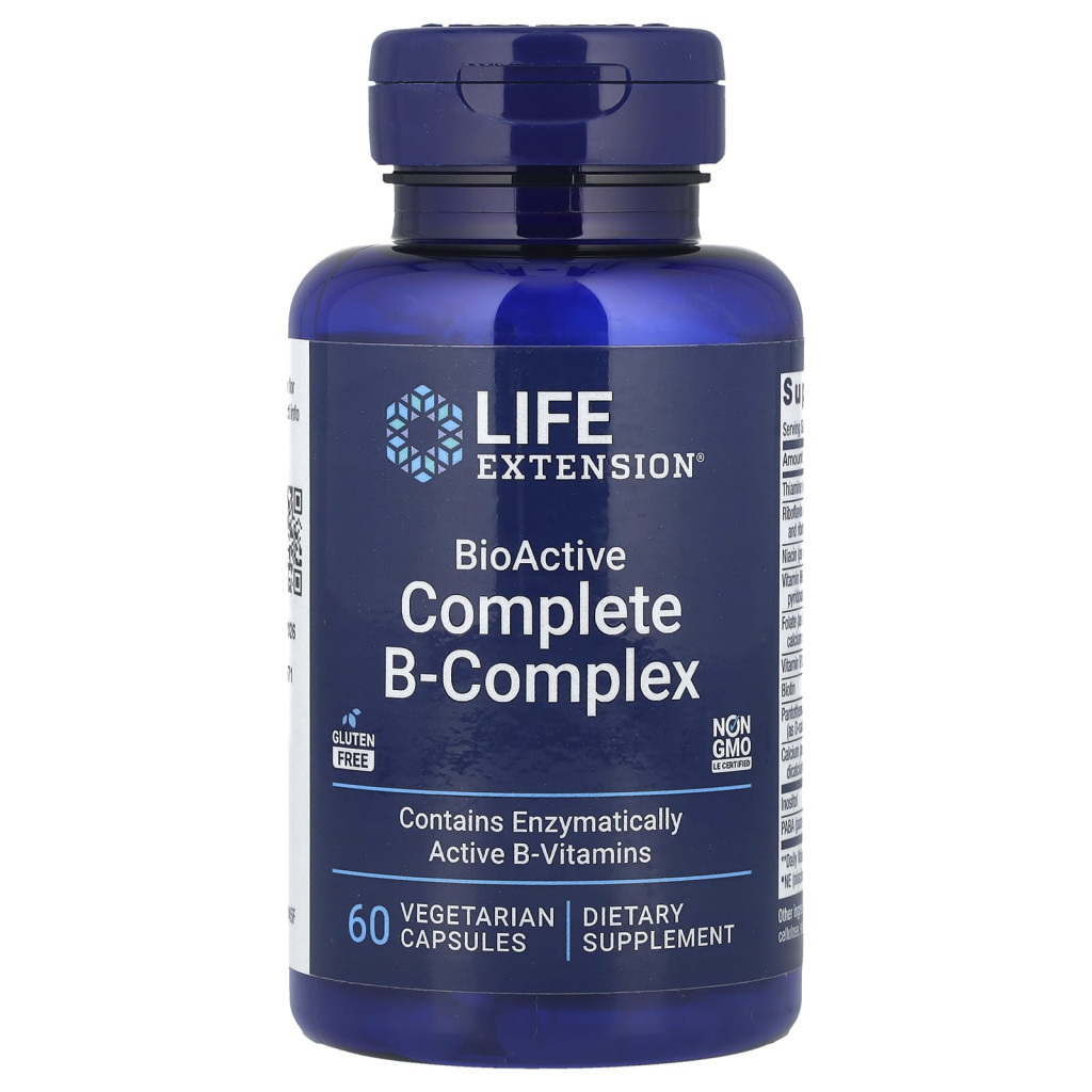 Life Extension, BioActive Complete B-Complex, 60 Vegetarian Capsules Life Extension, BioActive Complete B-Complex, 60 Vegetarian Capsules
