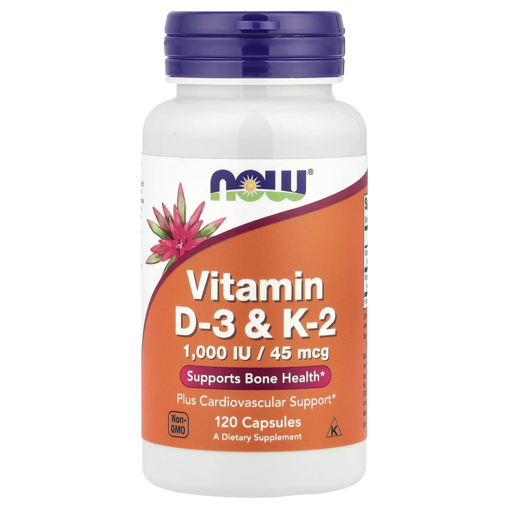 NOW Foods, Vitamin D-3 & K-2, 120 Capsules NOW Foods, Vitamin D-3 & K-2, 120 Capsules