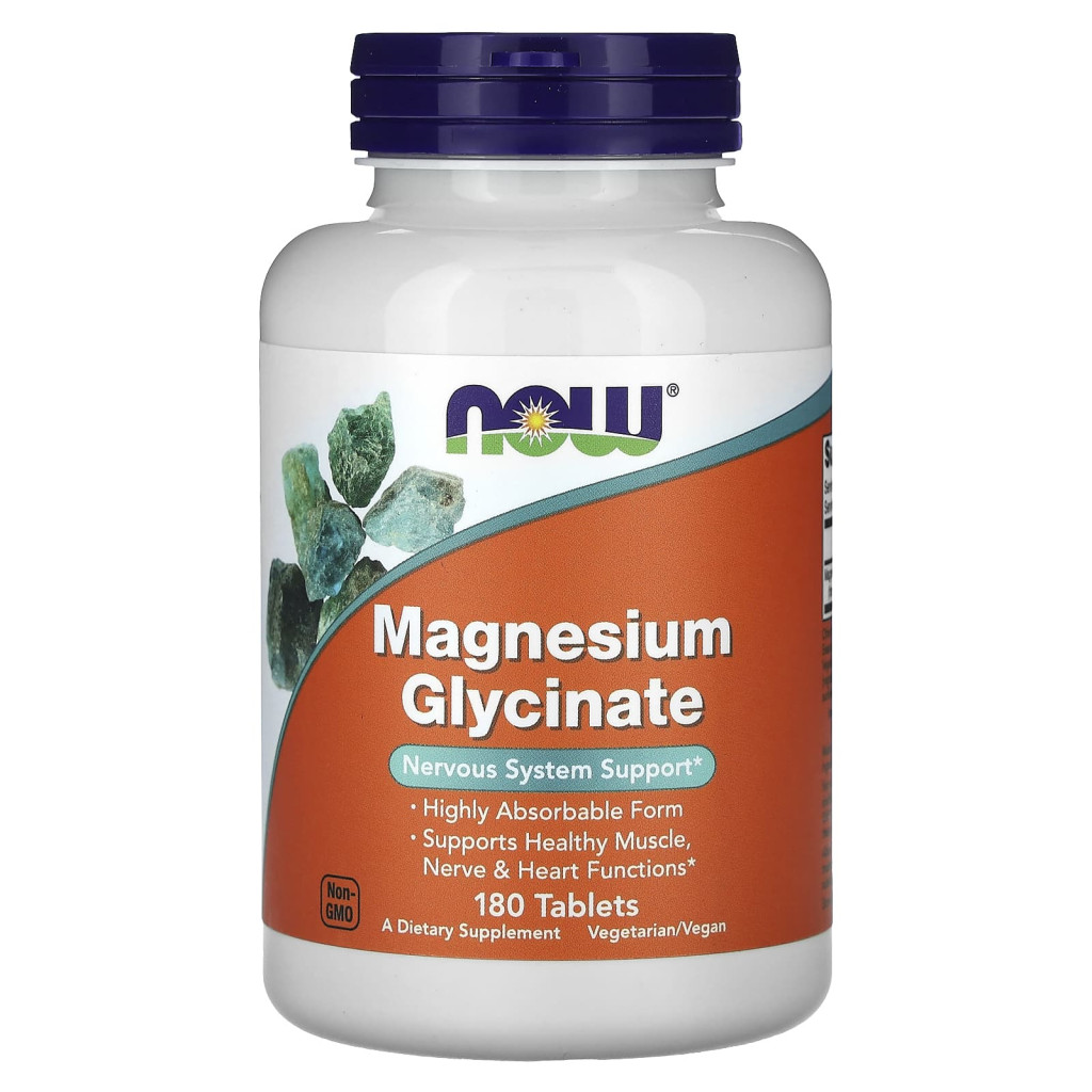 NOW Foods, Magnesium Glycinate, 200 mg, 180 Tablets (100 mg per Tablet) NOW Foods, Magnesium Glycinate, 200 mg, 180 Tablets (100 mg per Tablet)