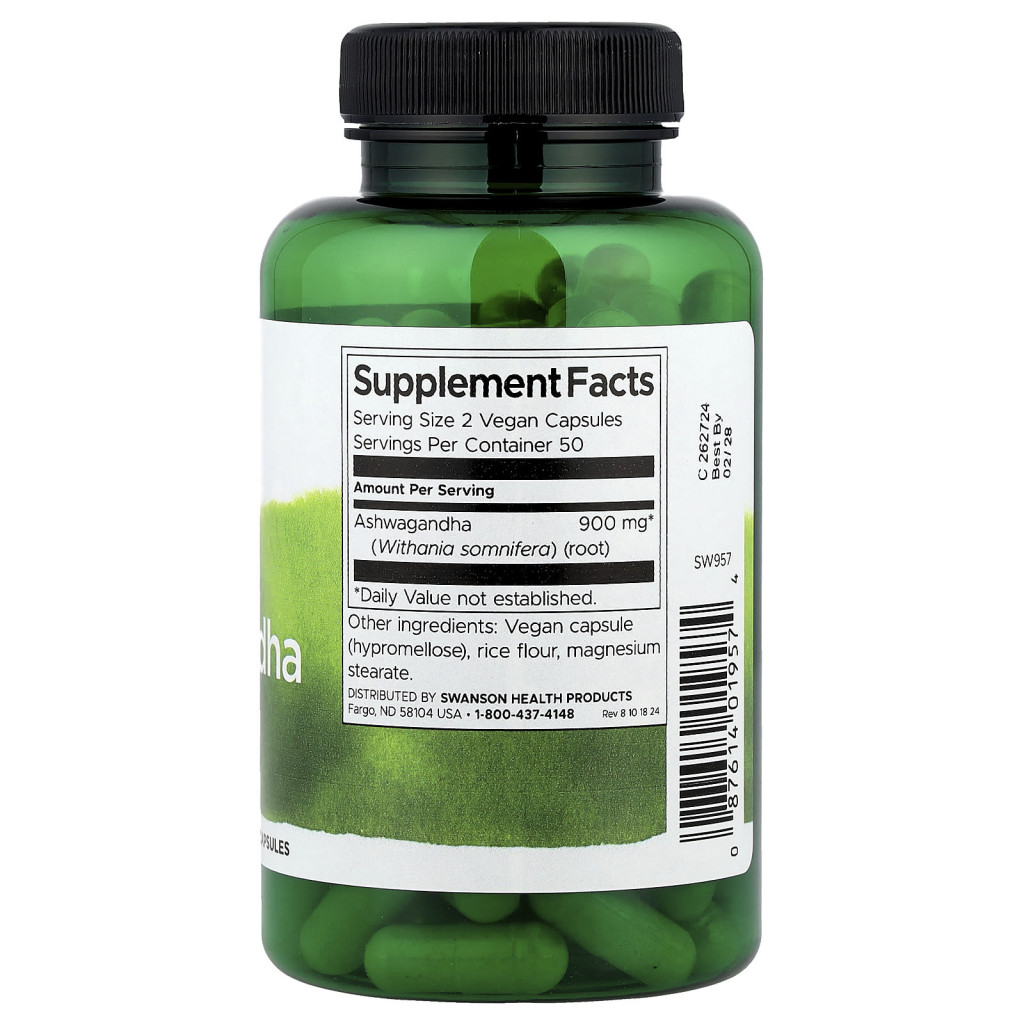 Swanson, Full Spectrum® Ashwagandha, 100 Vegan Capsules (450 mg per Capsule) Swanson, Full Spectrum® Ashwagandha, 100 Vegan Capsules (450 mg per Capsule)