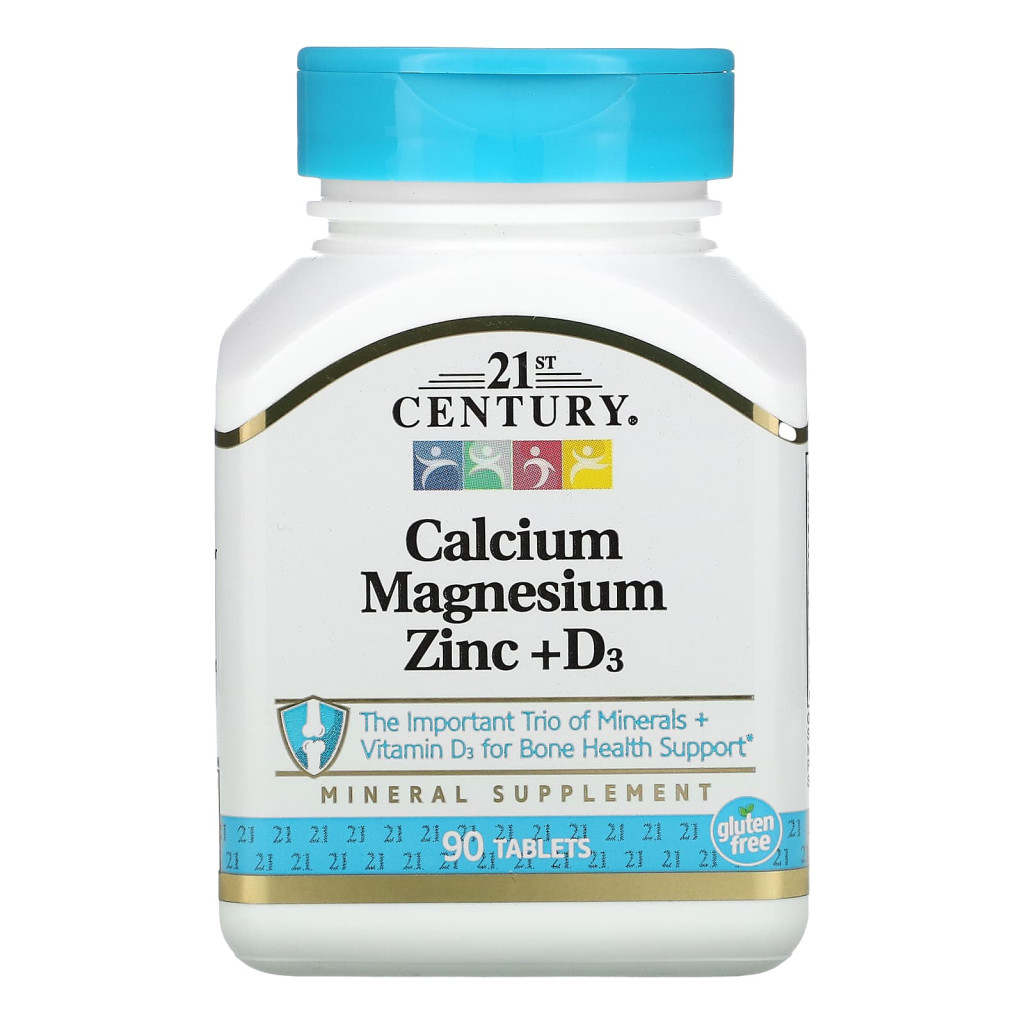 21st Century, Calcium Magnesium Zinc + D3, 90 Tablets 21st Century, Calcium Magnesium Zinc + D3, 90 Tablets