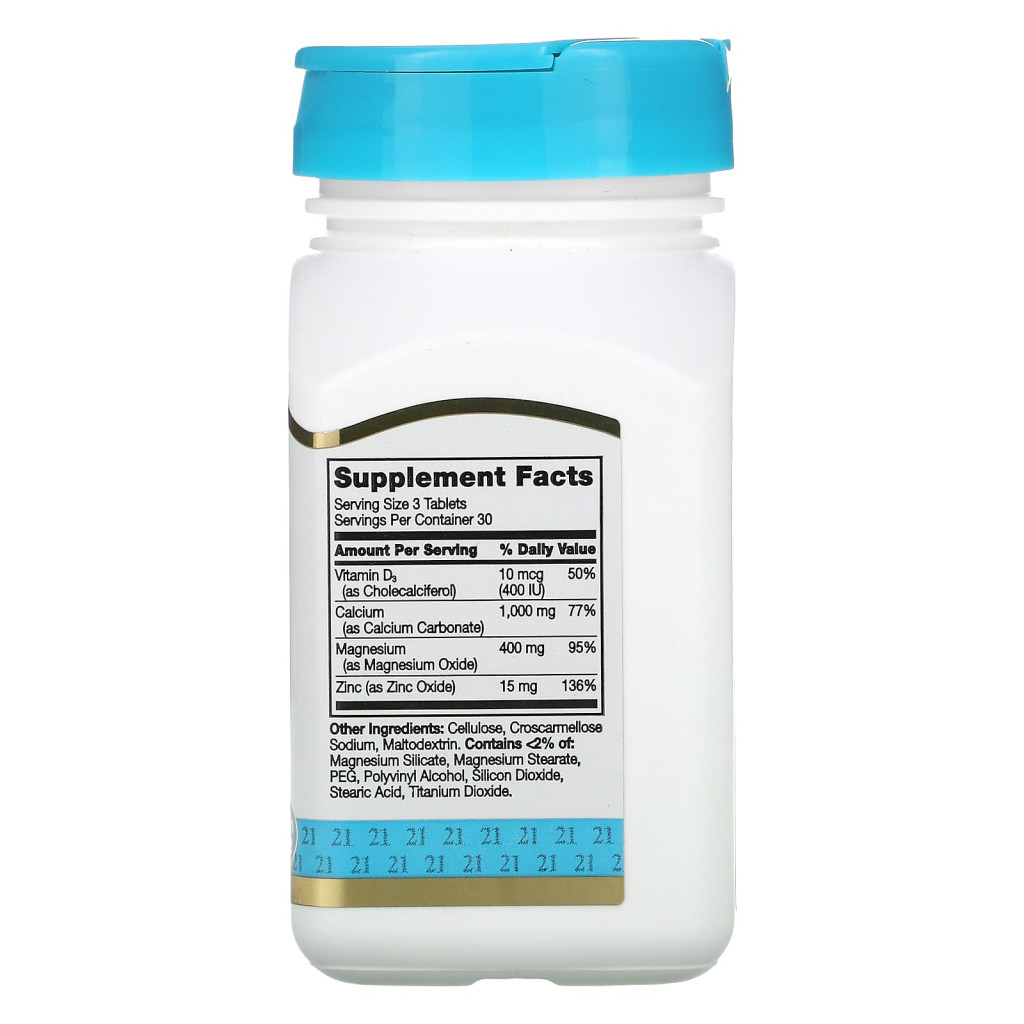 21st Century, Calcium Magnesium Zinc + D3, 90 Tablets 21st Century, Calcium Magnesium Zinc + D3, 90 Tablets
