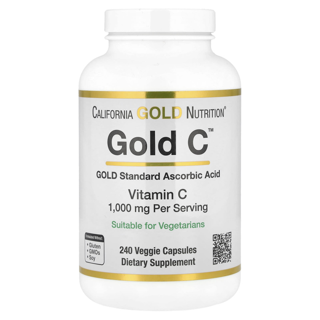 California Gold Nutrition, Gold Câ„¢, USP Grade Vitamin C, 1,000 mg, 240 Veggie Capsules California Gold Nutrition, Gold Câ„¢, USP Grade Vitamin C, 1,000 mg, 240 Veggie Capsules