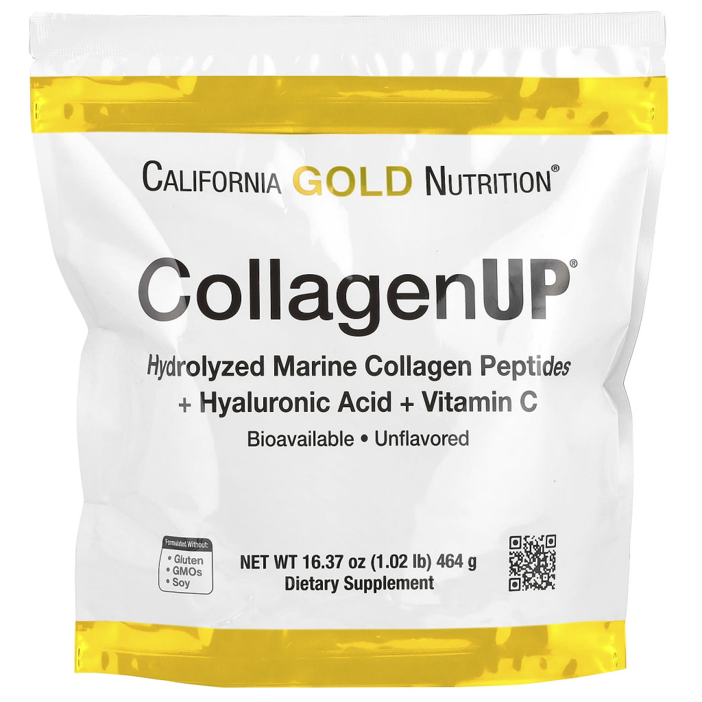 California Gold Nutrition, CollagenUP®, Hydrolyzed Marine Collagen Peptides with Hyaluronic Acid and Vitamin C, Unflavored, 1.02 lb (464 g) California Gold Nutrition, CollagenUP®, Hydrolyzed Marine Collagen Peptides with Hyaluronic Acid and Vitamin C, Unflavored, 1.02 lb (464 g)