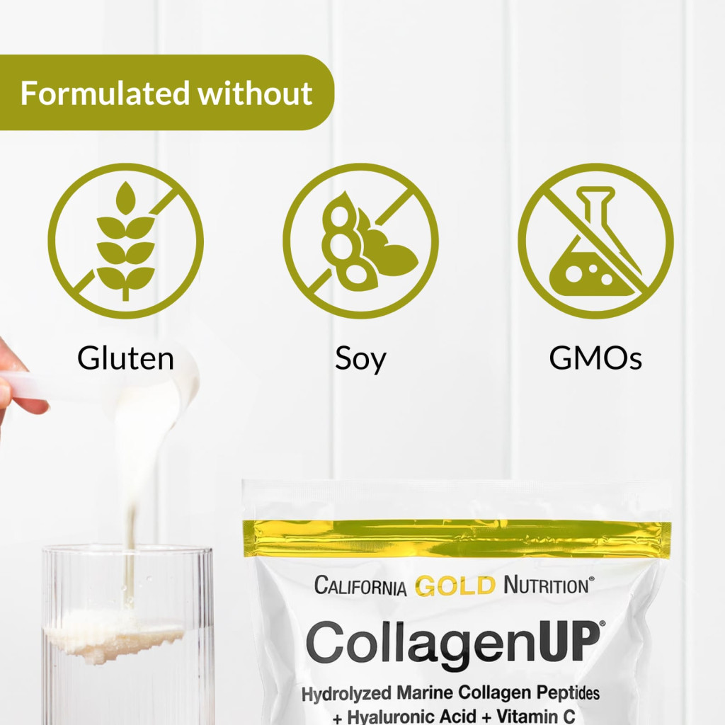 California Gold Nutrition, CollagenUP®, Hydrolyzed Marine Collagen Peptides with Hyaluronic Acid and Vitamin C, Unflavored, 1.02 lb (464 g) California Gold Nutrition, CollagenUP®, Hydrolyzed Marine Collagen Peptides with Hyaluronic Acid and Vitamin C, Unflavored, 1.02 lb (464 g)