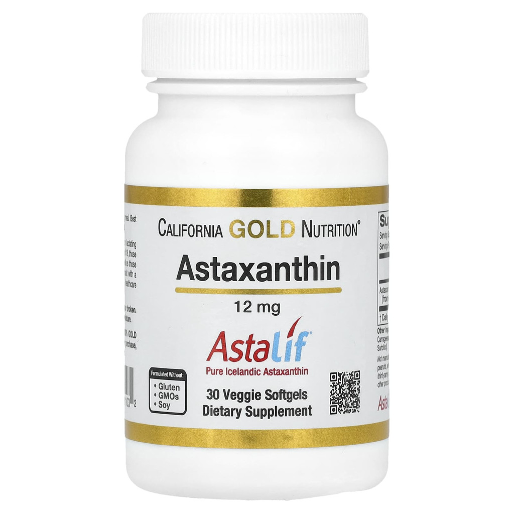 California Gold Nutrition, Astaxanthin, Astalif® Pure Icelandic, 12 mg, 30 Veggie Softgels California Gold Nutrition, Astaxanthin, Astalif® Pure Icelandic, 12 mg, 30 Veggie Softgels