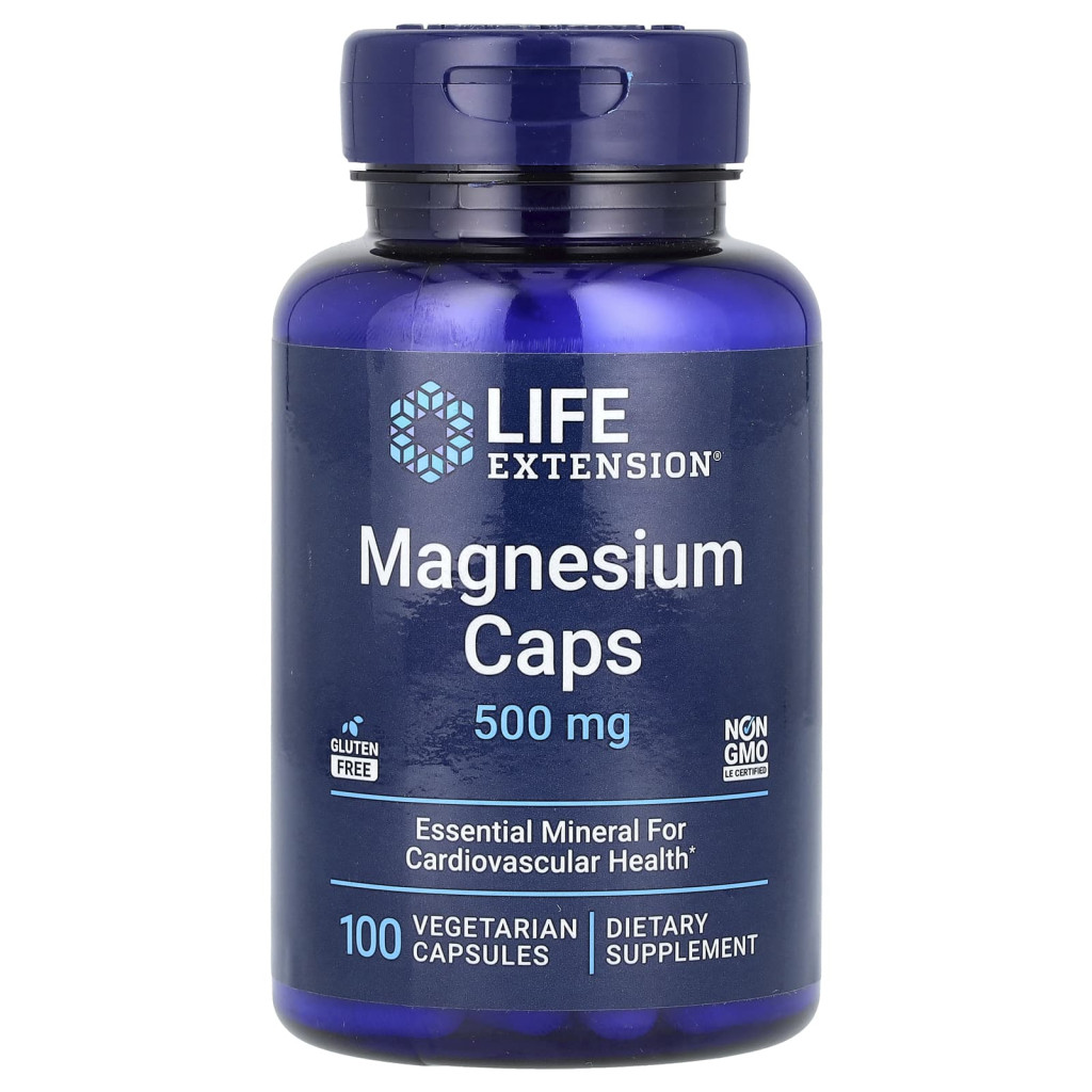 Life Extension, Magnesium Caps, 500 mg, 100 Vegetarian Capsules Life Extension, Magnesium Caps, 500 mg, 100 Vegetarian Capsules
