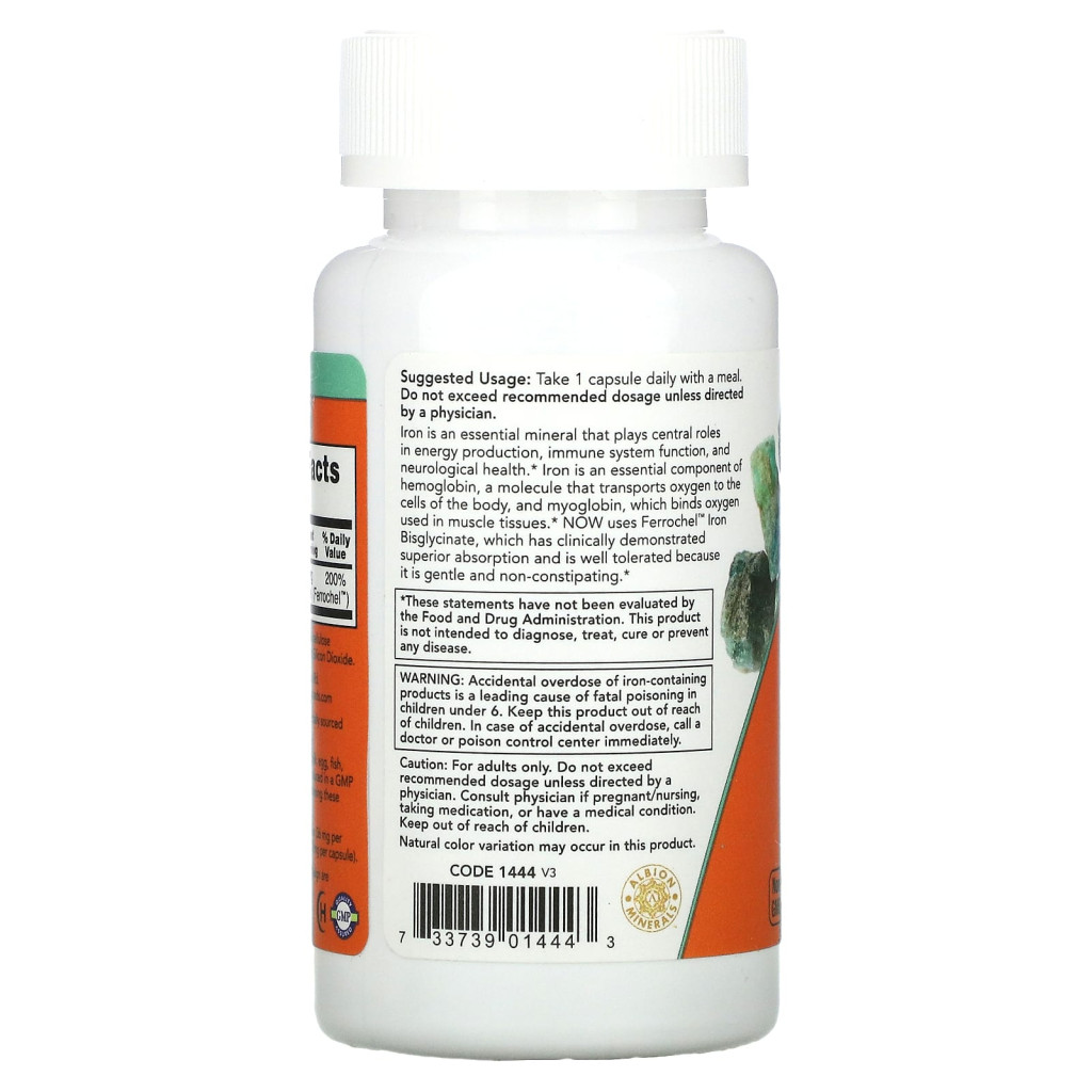 NOW Foods, Iron, Double Strength, 36 mg, 90 Veg Capsules NOW Foods, Iron, Double Strength, 36 mg, 90 Veg Capsules