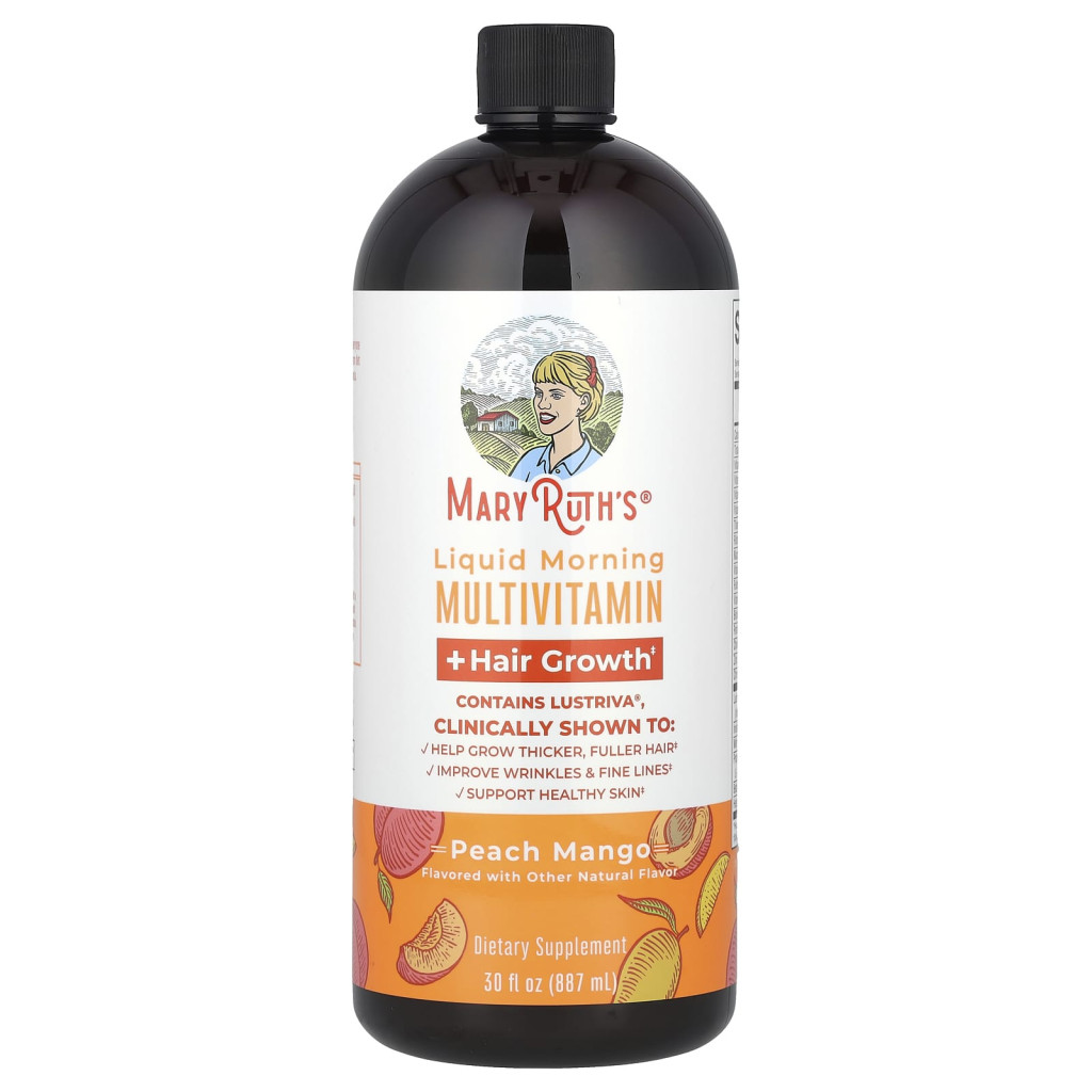MaryRuth's, Liquid Morning Multivitamin + Hair Growth , Peach Mango, 30 fl oz (887 ml) MaryRuth's, Liquid Morning Multivitamin + Hair Growth , Peach Mango, 30 fl oz (887 ml)